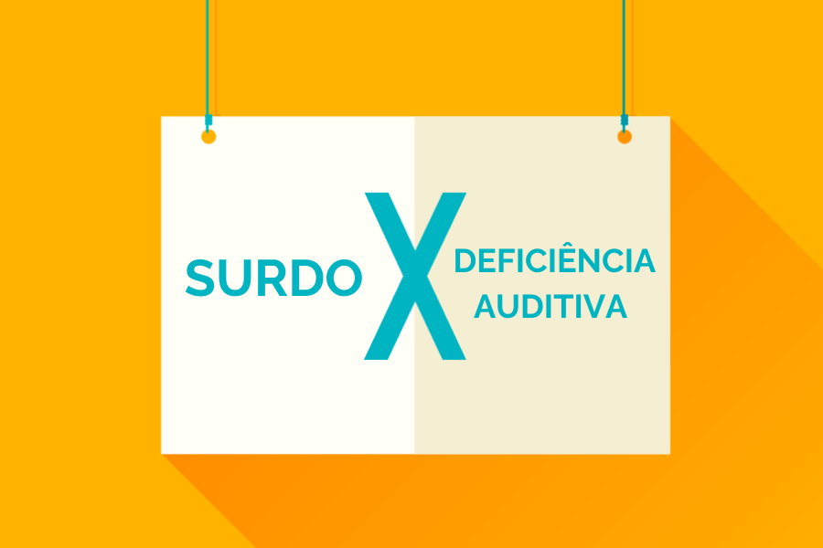 Placa sinalizando sobre os tipos de deficiência auditiva