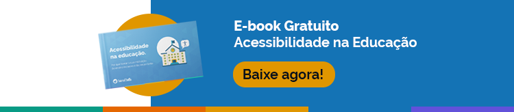 Banner escrito "E-book gratuito Acessibilidade na Educação. Baixe agora!". 