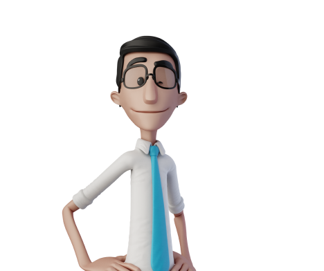 Hugo piscando o olho esquerdo com uma mão na cintura