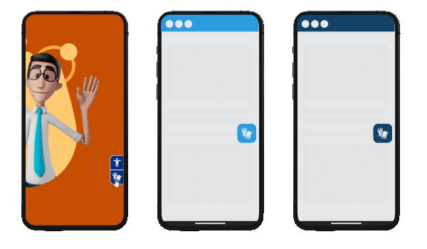 Gif que demonstra funcionamento do Plugin da Hand Talk, mais rápido, em comparação com outros Plugins