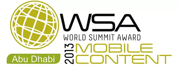 Logo of the World Summit Award 2013 in Abu Dhabi.
